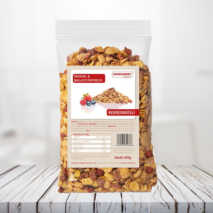 Muesli Low Carb ai frutti di bosco 300gr