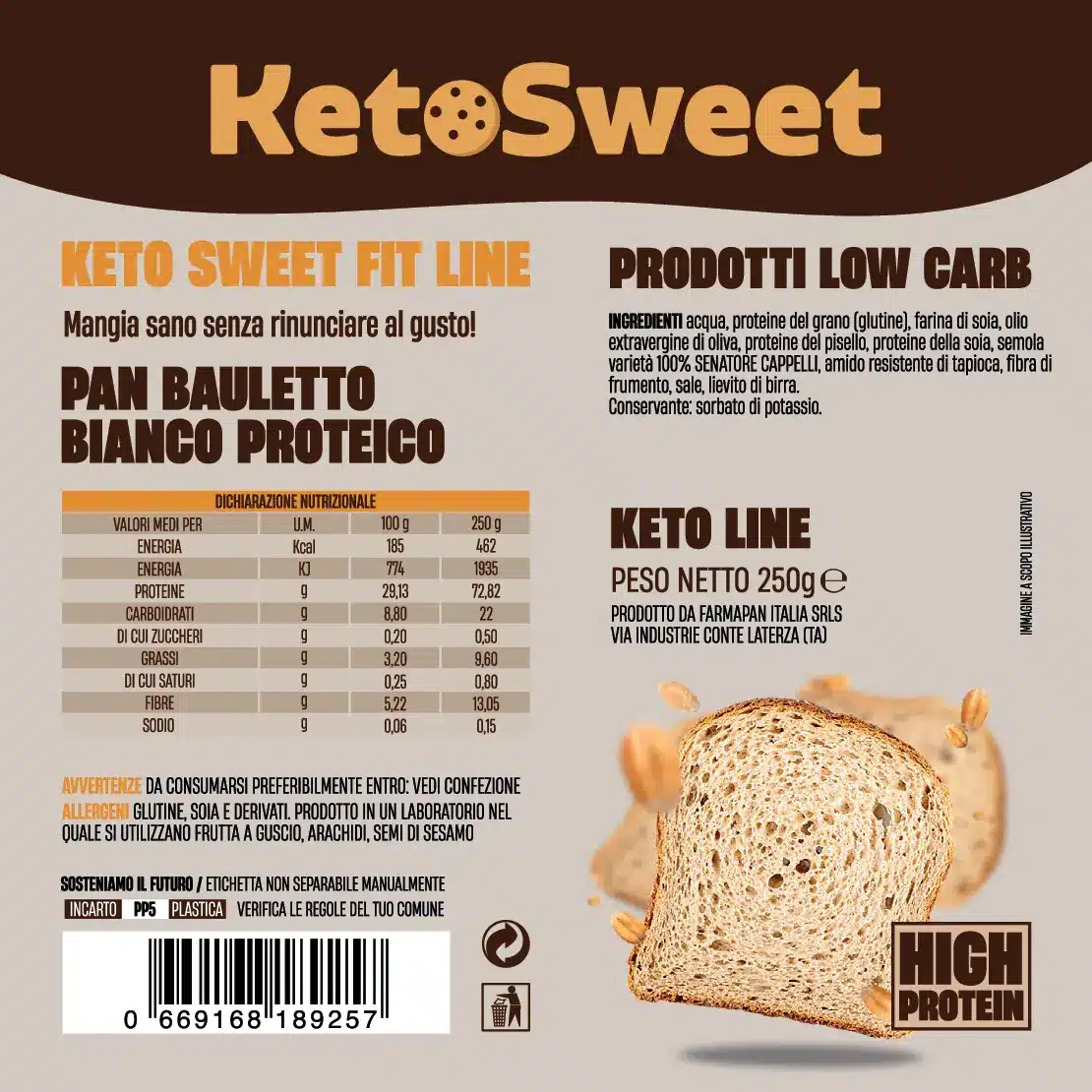 Panbauletto Keto e Proteico 250gr – Ketosweet