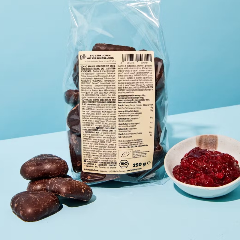 Cuori di pan di zenzero con ripieno di amarene | 250 g