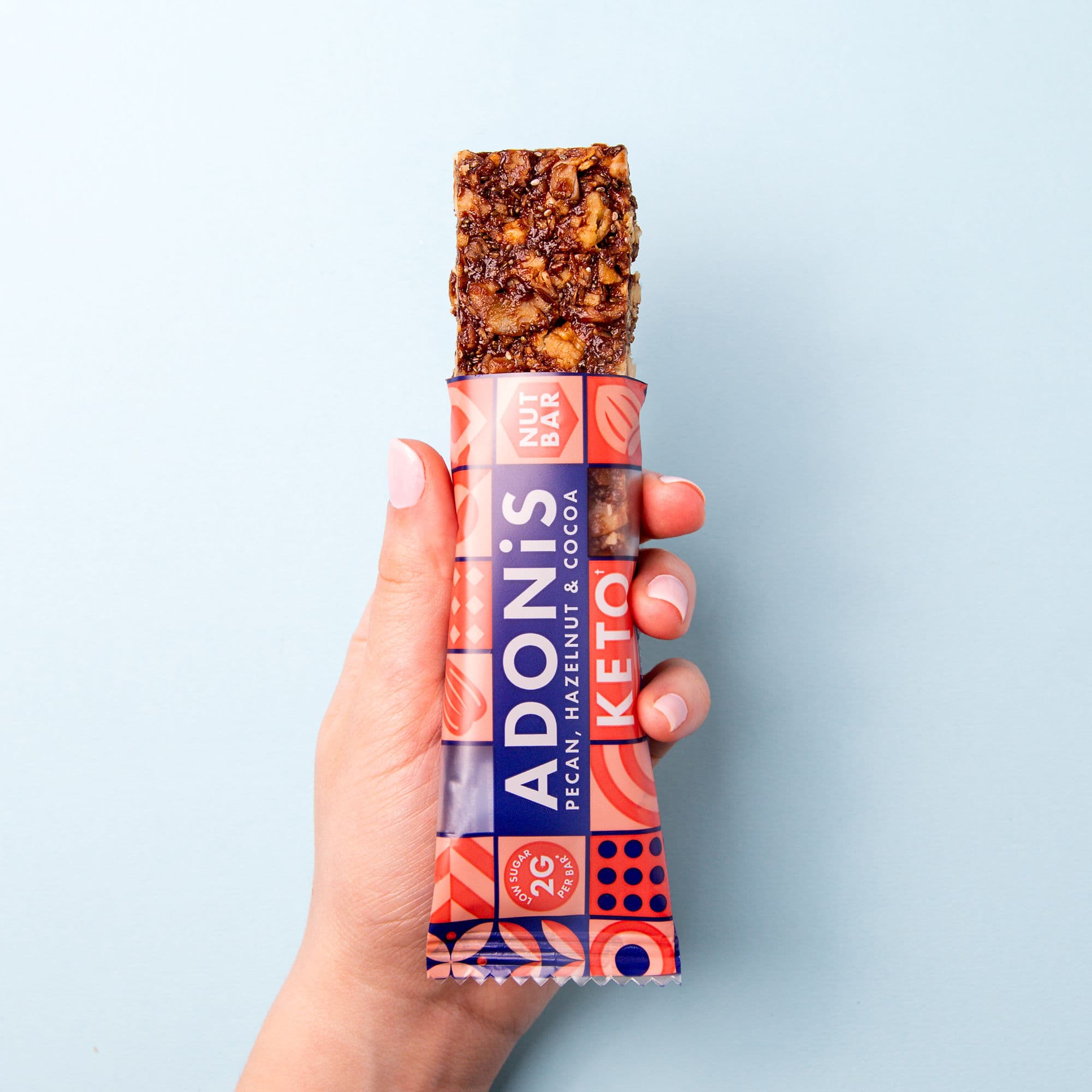 Barretta Low Carb Con Noci Pecan, Cocco E Cacao – Adonis 35gr