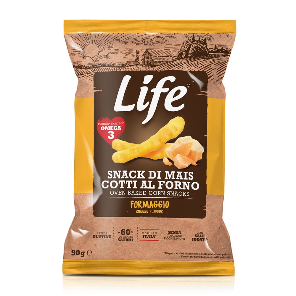 Bastoncini proteici di mais Gusto Formaggio – LifeSnack 90gr