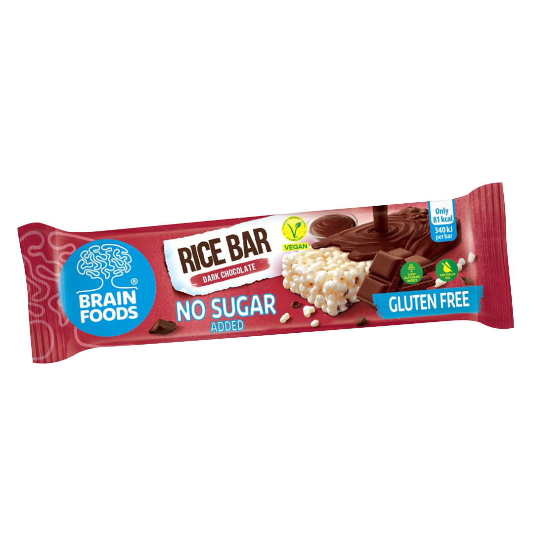Barretta di riso con cioccolato fondente 18g Brain Foods