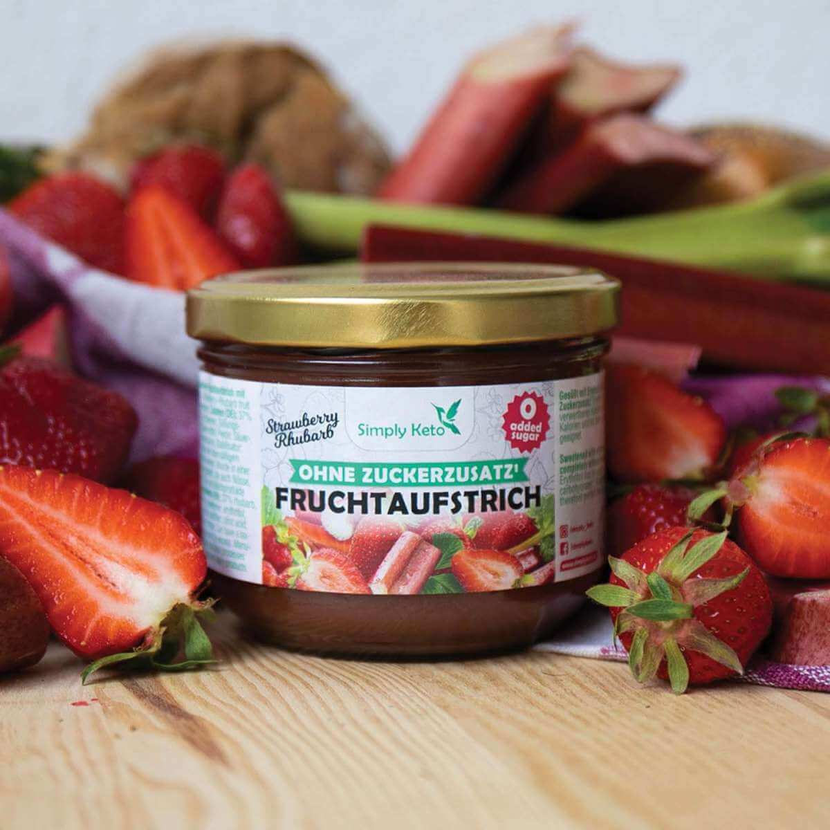 Marmellata Di Fragole e Rabarbaro Senza Zucchero