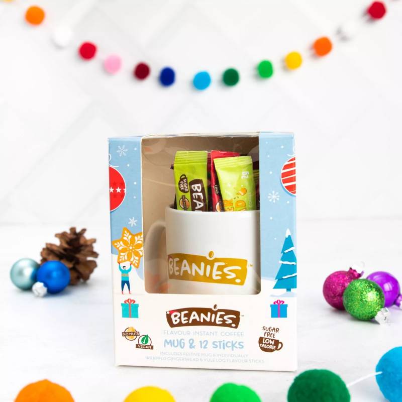 Confezione regalo natalizia con tazza e bustine di caffè Beanies