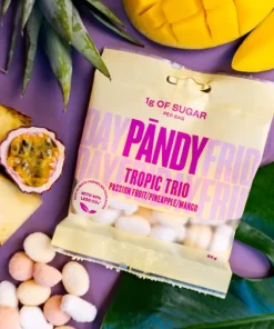 Caramelle senza zucchero Tropical Trio 50gr – Pandy