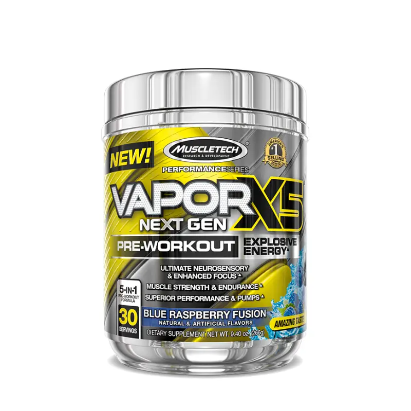 Pre-workout Vapor X5 Next Gen 266gr Blue Rasberry Fusion – MuscleTech