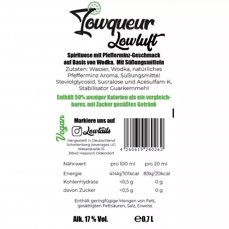 Lowluft Vodka a basso contenuto di carboidrati 0,7L 17% vol - immagine 3