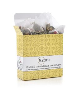 Novecento Tè | Tè Bianco Kenya Banana & Uva Sultanina – 15 Filtri (37.5 Gr) | Tè Bianco Aroma Mango, Cocco, Papaya | Miscela Tè Bianco & Aromi