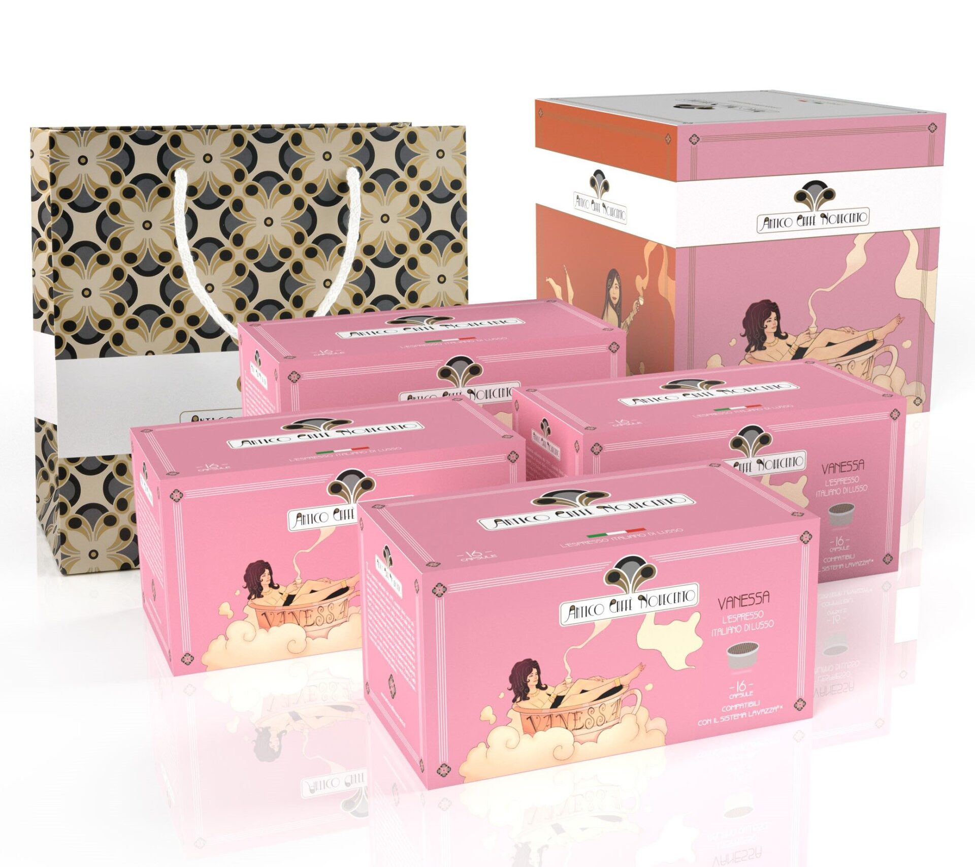 Antico Caffè Novecento® | Miscela Vanessa Espresso Italiano 100% Arabica | 64 Capsule Compatibili con Lavazza Espresso Point | Capsule Macchina Caffè Pregiato Italiano