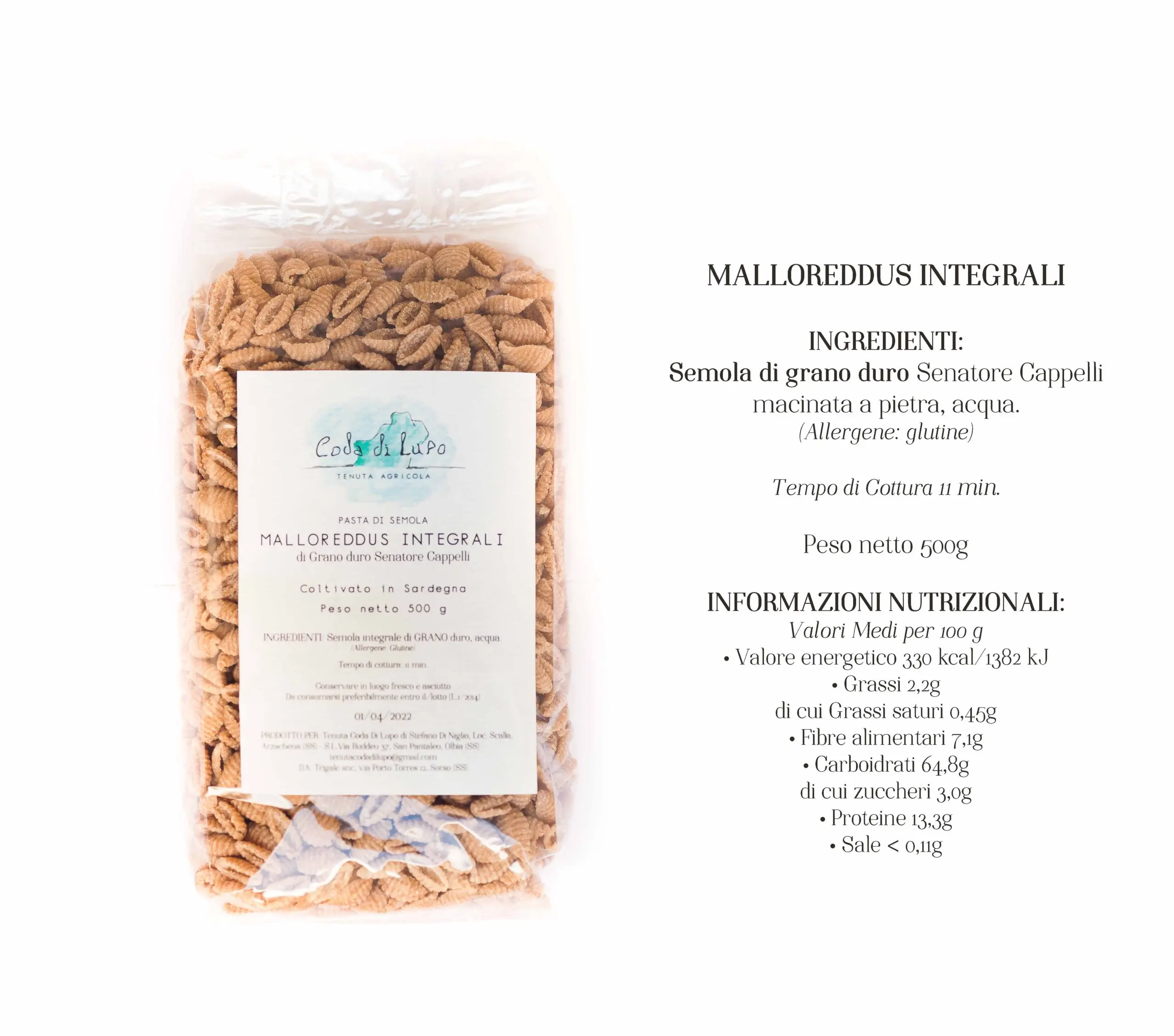 Malloreddus Integrali Semola di grano duro Senatore Cappelli 500g - immagine 2