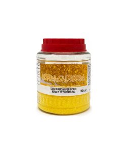 NatFood® | Cristalli di Zucchero Oro – 350 Gr | Decorazioni Dolci Yogurt Gelati Torte | Zucchero Colorato Barattolo