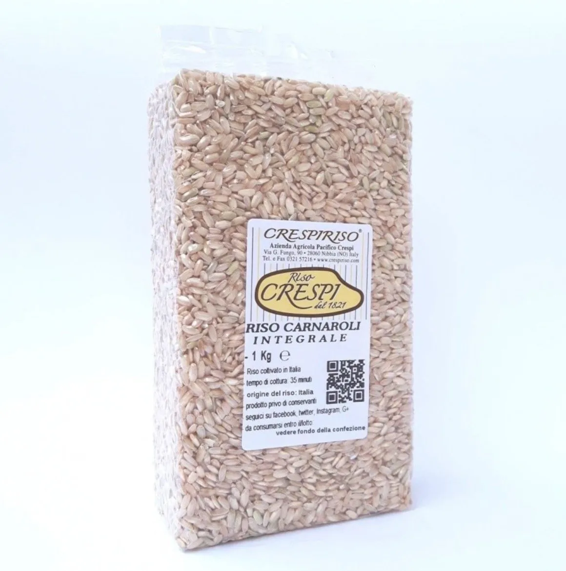 Riso Carnaroli integrale Crespiriso 1kg confezione sottovuoto
