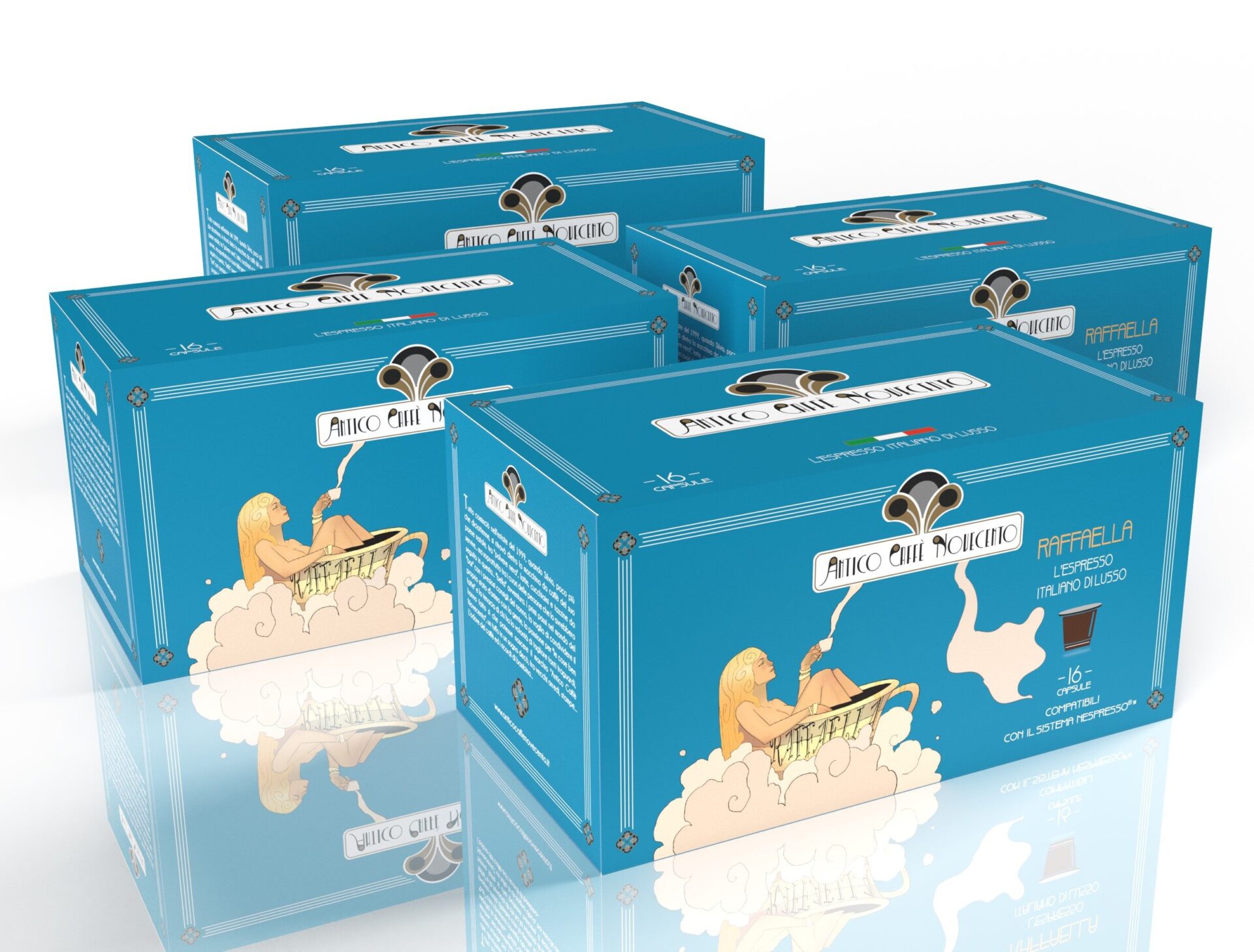 Antico Caffè Novecento® | Miscela Raffaella Espresso Italiano Gusto Forte | 64 Capsule Compatibili con Nespresso® (320 Gr) | Capsule Macchina Caffè Pregiato Italiano - immagine 2