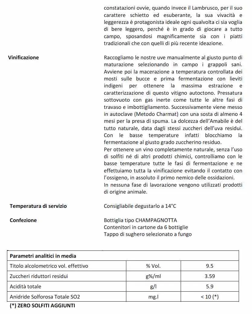 Lambrusco Grasparossa Castelvetro DOC amabile - immagine 4