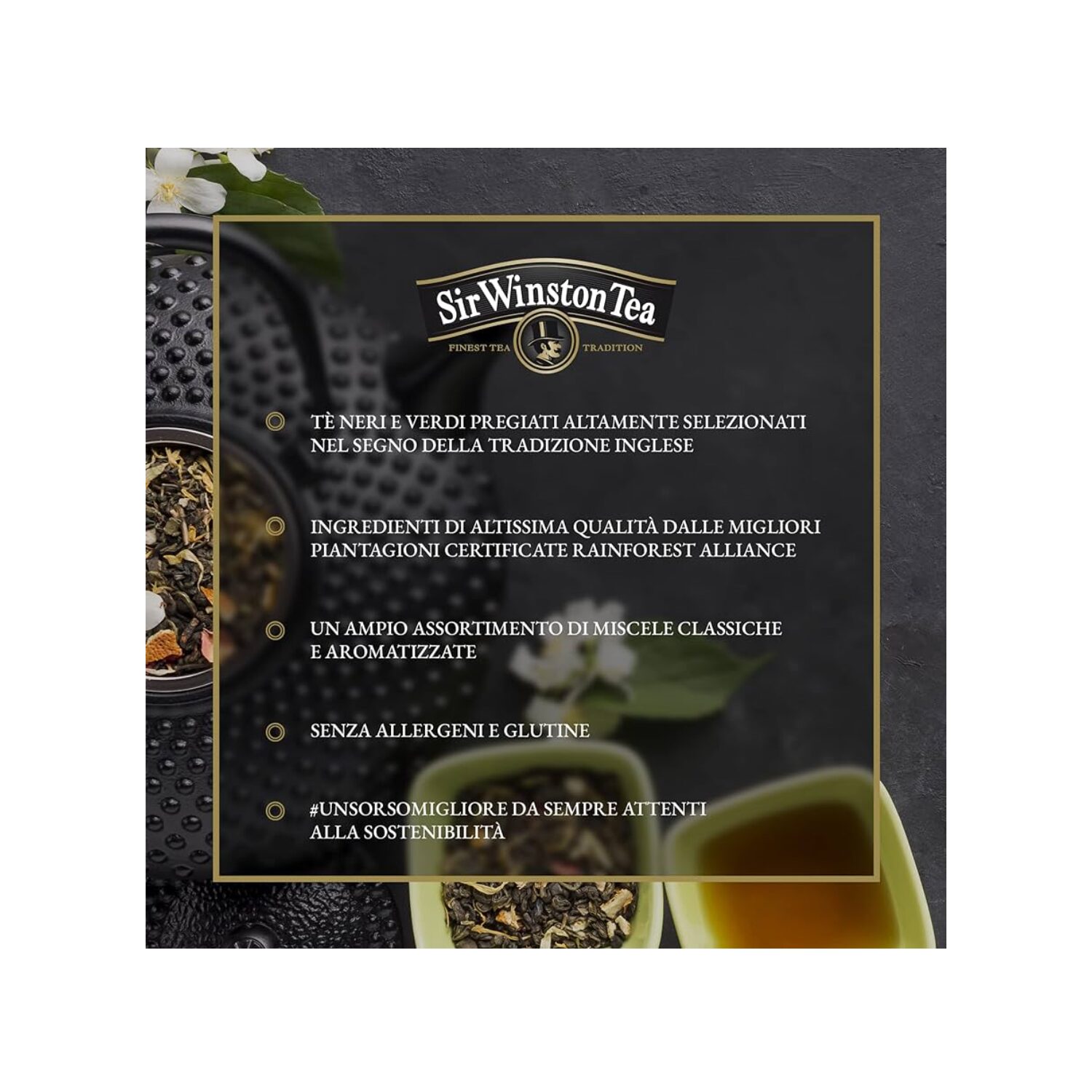 Sir Winston Tea® | Tè Freddo Deteinato Pesca e Mango | Tè Senza Zuccheri e Calorie | Tè Deteinato Frutta Pesca & Mango – 1 x 18 Bustine di Tè (45 Gr) - immagine 2