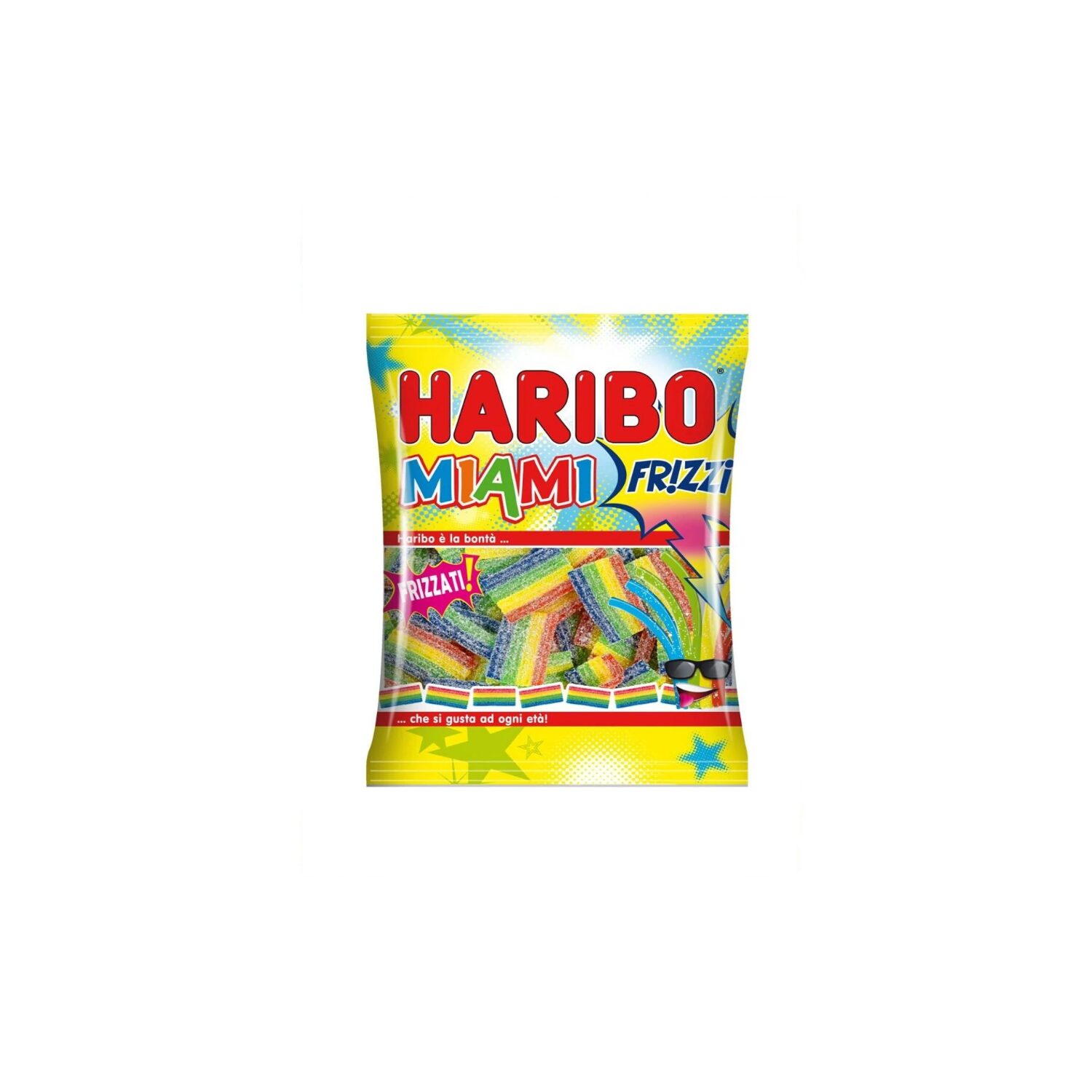 Haribo® | Miami Frizzi Gusto Tropical | Caramelle Gommose | Confezione Caramelle Frutta – 90 Gr