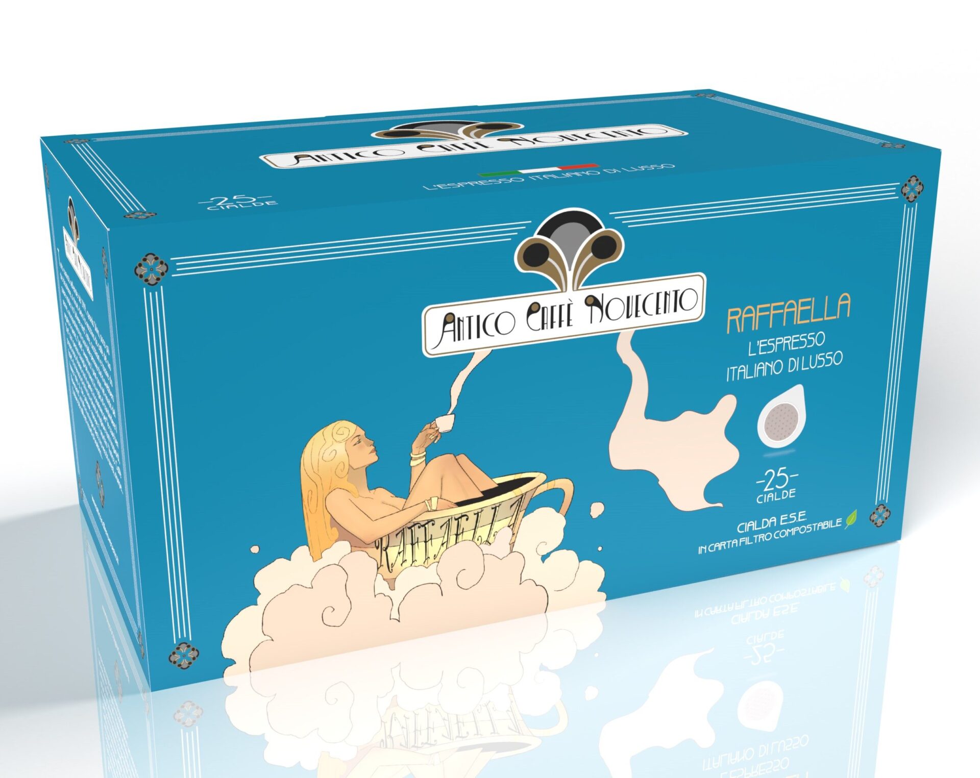 Antico Caffè Novecento® | 25 Cialde ESE44 Compatibili | Caffè Gusto Forte | Cialde Macchina Caffè Compatibili | Miscela Raffaella - immagine 6