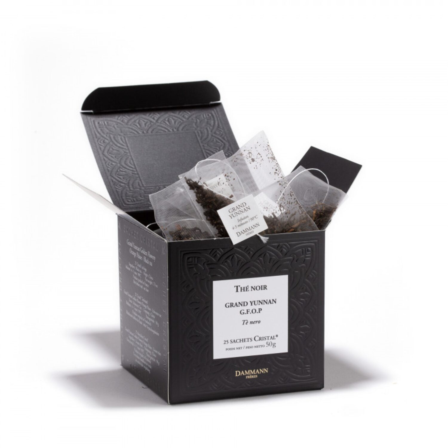 Dammann Frères | Tè Nero Grand Yunnan G.F.O.P. | Tè Nero Cinese GFOP Tea – 25 Filtri (50 Gr) | Tè Filtri in Sacchetto | Cinese Tea Black Yunnan