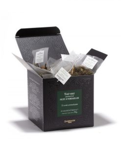 Dammann Frères | Tè Verde Notte a Versailles | Tè Verde Bergamotto, Kiwi, Pesca – 25 Filtri (50 Gr) | Tè Filtri in Sacchetto | Miscela Tè Verde Fiori d’Arancio e Viola