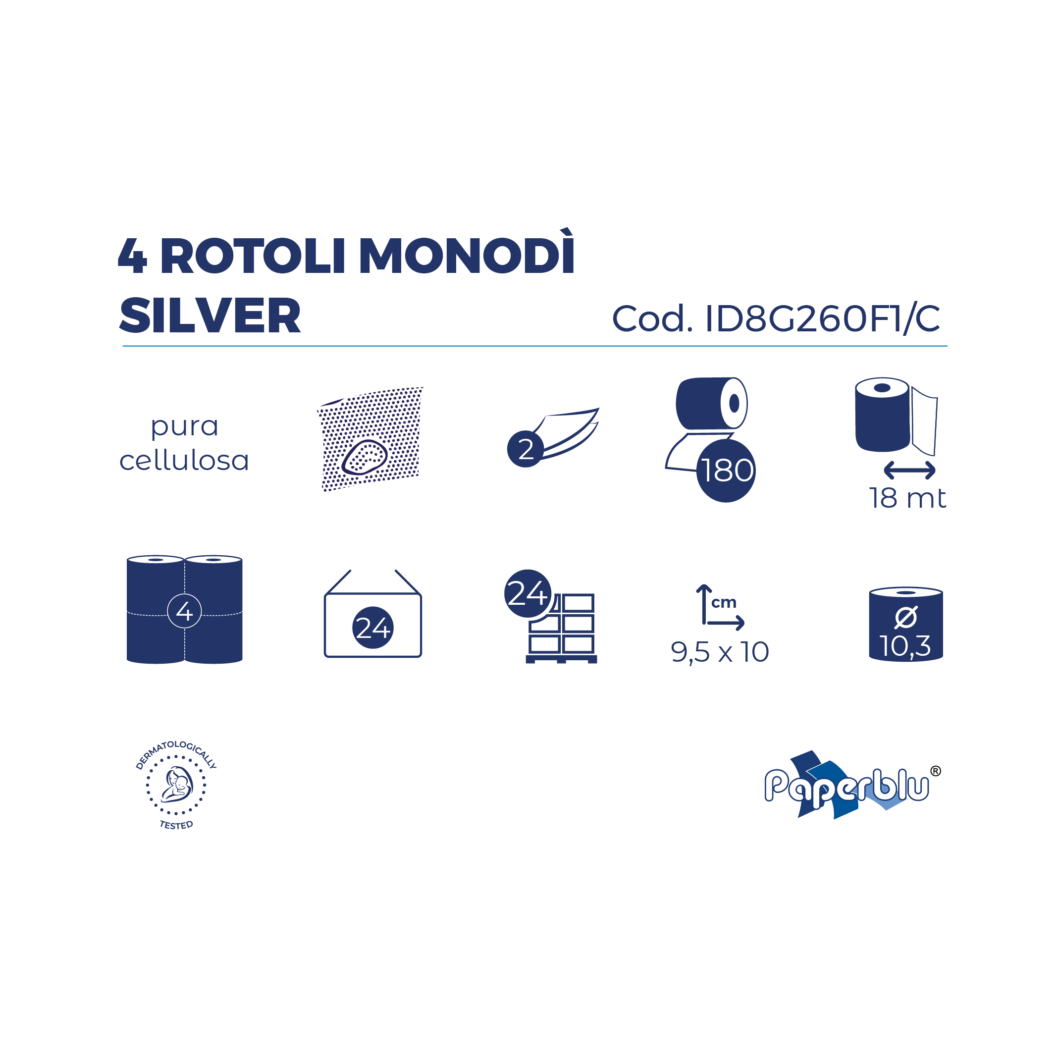 Confezione 8 carta igienica fascettata pura cellulosa 180 strappi - immagine 2