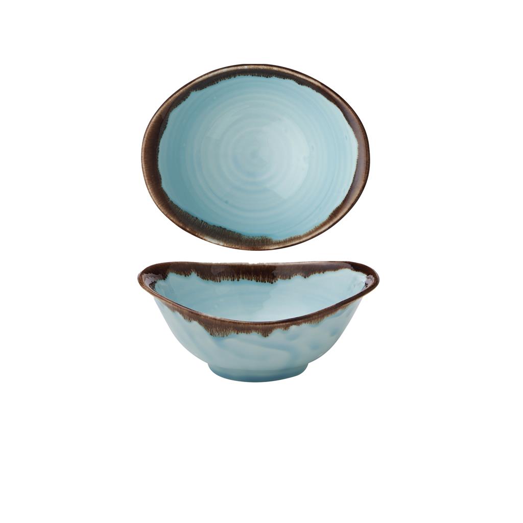 Coppa ovale harvest turquoise cm.17,4×14,7