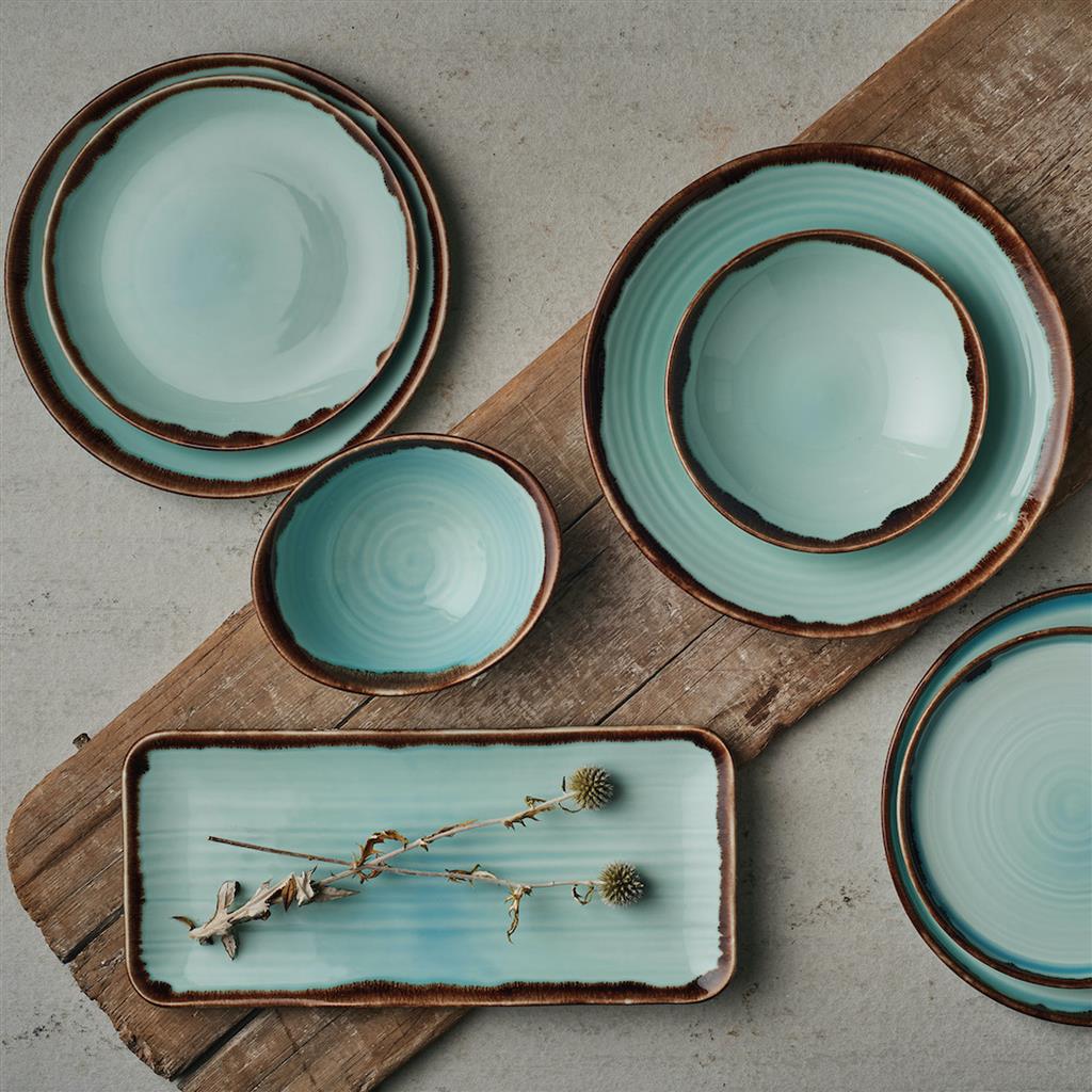 Coppa ovale harvest turquoise cm.17,4×14,7 - immagine 2