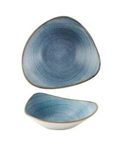 Coppa triangolare stonecast raw teal cm.23,5