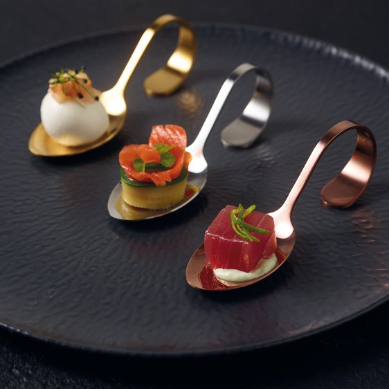 Cucchiaio finger food gourmet inox pvd gold - immagine 2