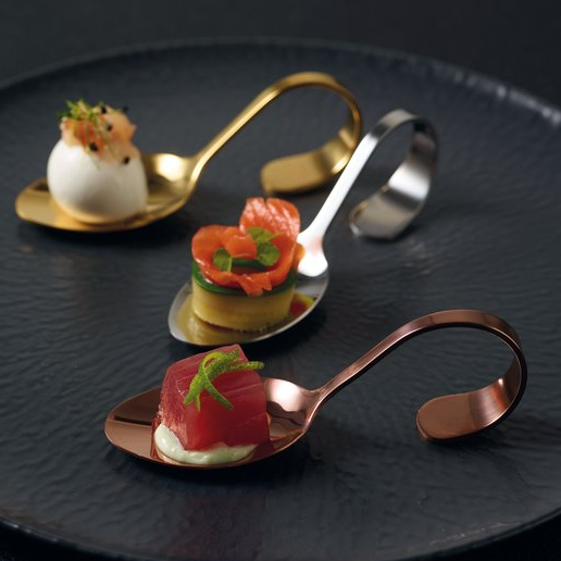 Cucchiaio finger food gourmet inox pvd gold - immagine 4