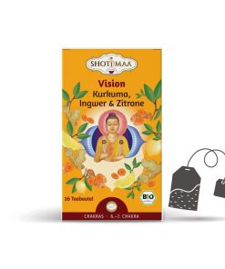 Shoti Maa® | Tisana BIO Erbe & Spezie | Infuso Biologico Curcuma, Zenzero & Limone | Infuso Ayurvedico per il 6° e 7° Chakra – 16 Bustine (32 Gr) | Tisana Spezie & Menta