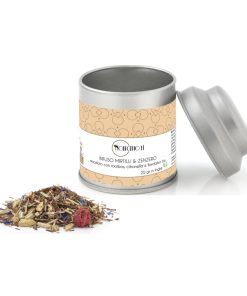 Novecento Tè® | Infuso Mirtilli e Zenzero | Tisana Zenzero Mirtilli Fiordaliso in Foglie 20 Gr | Rooibos Mirtilli Zenzero | The Rosso Miscelato con Frutta e Spezie Sfuso