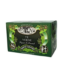 Sweet Herbs® | Tè Verde Biologico Puro | Tè Verde Orientale Senza Aromi – 20 Filtri in Singole Bustine (30 Gr)