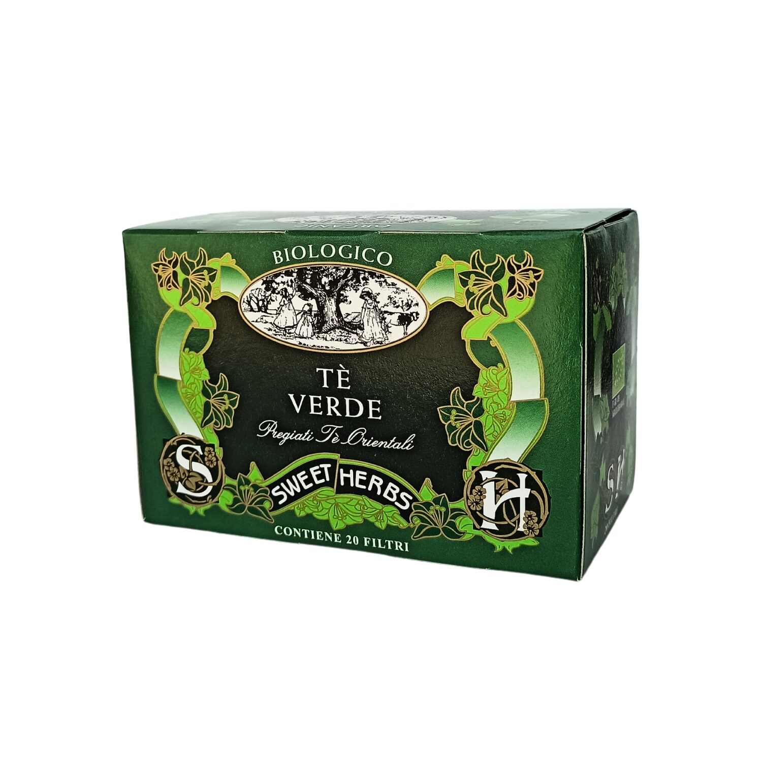 Sweet Herbs® | Tè Verde Biologico Puro | Tè Verde Orientale Senza Aromi – 20 Filtri in Singole Bustine (30 Gr)