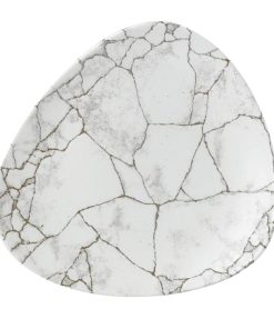 Piatto piano triangolare kintsugi agate grey cm.26,5