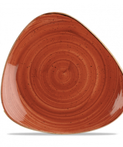 Piatto piano triangolare stonecast spiced orange cm.26,5