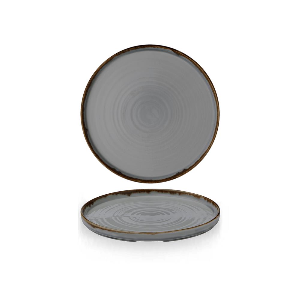 Piatto piano walled harvest grey cm.26