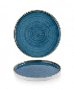 Piatto piano walled stonecast java blue cm.21