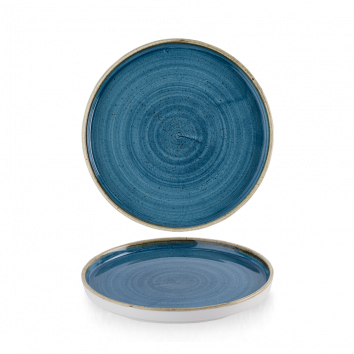 Piatto piano walled stonecast java blue cm.21