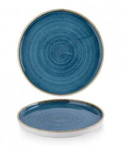 Piatto piano walled stonecast java blue cm.26