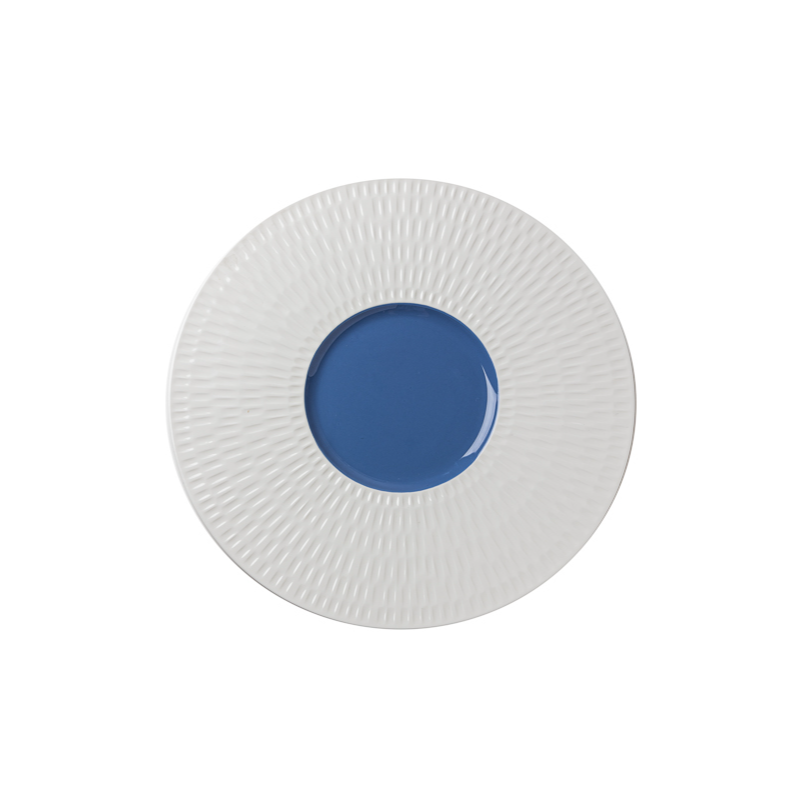 Piatto presentazione blu touch me falda honey cm.30,5