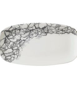 Piatto rettangolare oblong chef kintsugi accents quartz black cm.35,5×18,9