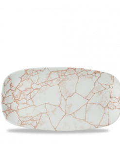 Piatto rettangolare oblong chef kintsugi coral cm.29,8×15,3