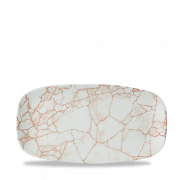 Piatto rettangolare oblong chef kintsugi coral cm.29,8×15,3
