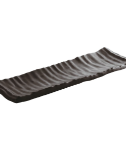 Vassoio ondulato thara melamina nera cm.23,5×7,5