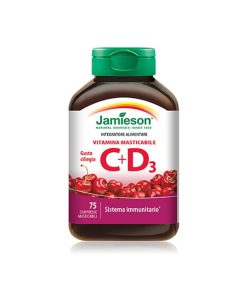 Vitamina C + D Masticabile Ciliegia – 75 Compresse | Jamieson