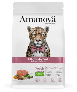 Amanova – Cibo Secco Gatti Sterilizzati, Salmone, 1,5kg