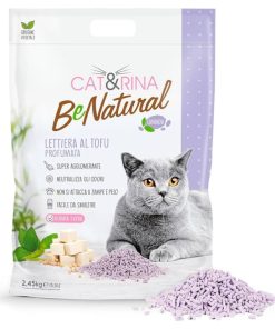 Cat&Rina – BeNatural, Lettiera Gatti al Tofu, Profumo Lavanda, 5.5L