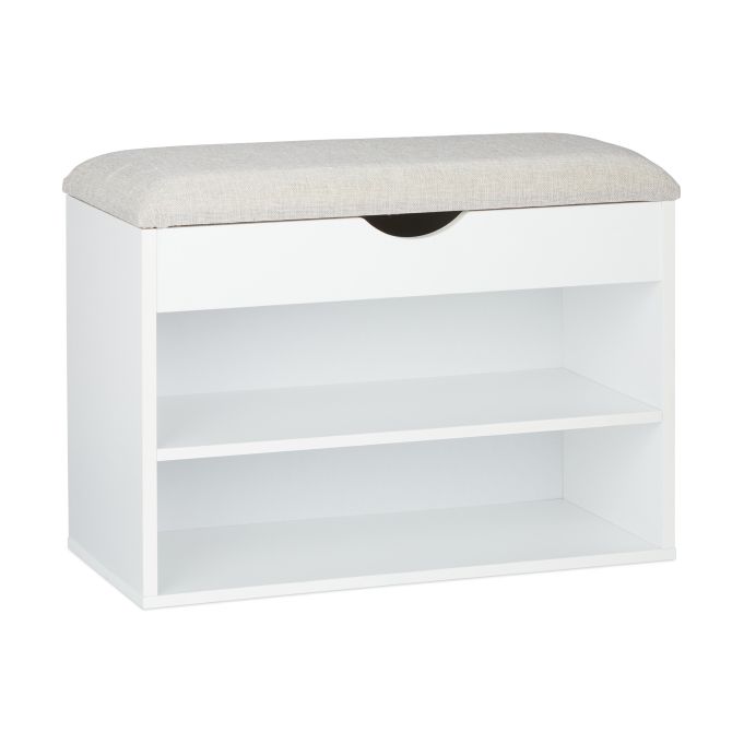 Relaxdays – Panca Scarpiera Imbottita, Bianca - immagine 7