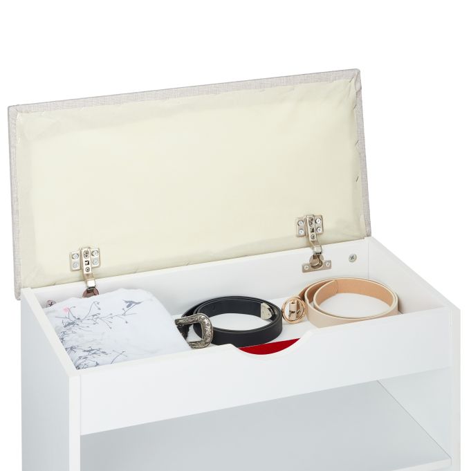 Relaxdays – Panca Scarpiera Imbottita, Bianca - immagine 4