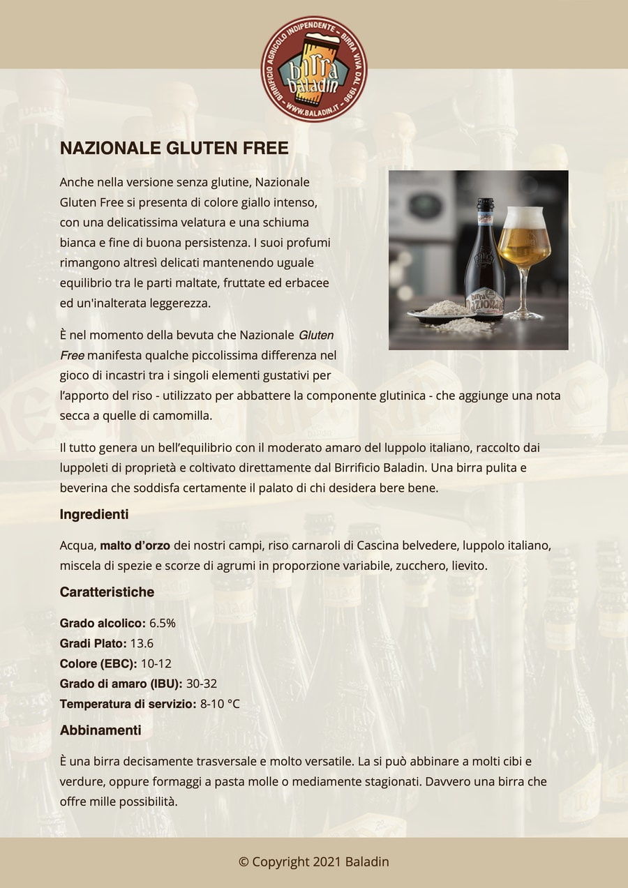 Baladin Nazionale Gluten Free 33cl – 4Pack - immagine 2